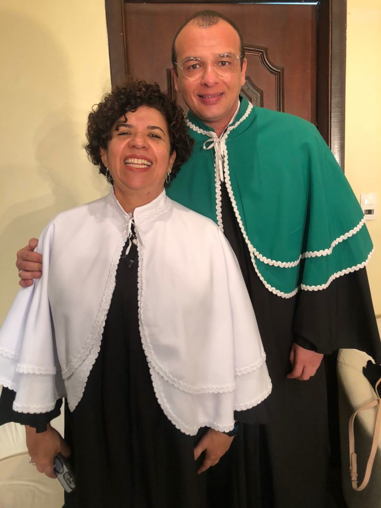 O conselheiro Márcio Bispo com a coordenadora Wana Yeda Paranhos